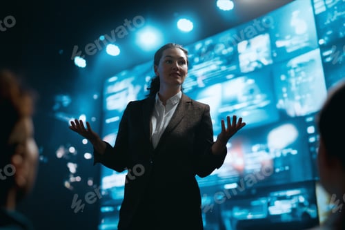 Preview: woman is speaking about technologies