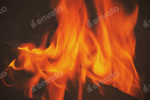 Preview: The Fire In The Brazier Burns In Nature, In The Mountains.