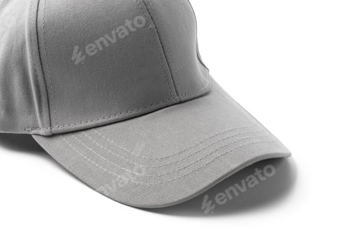 Preview: Gray Baseball Cap on White Background