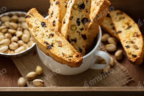 Preview: Homemade biscotti in a big cup