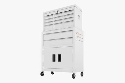 Preview: Rolling Tool Chest with Multiple Drawers & Hooks