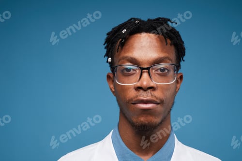 Preview: Young African-American Doctor on Blue