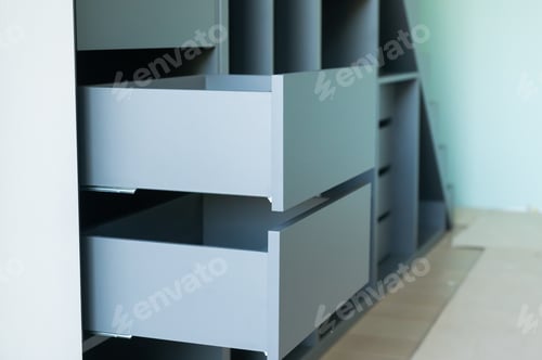 Preview: Open Cabinet Drawer in Light Interior