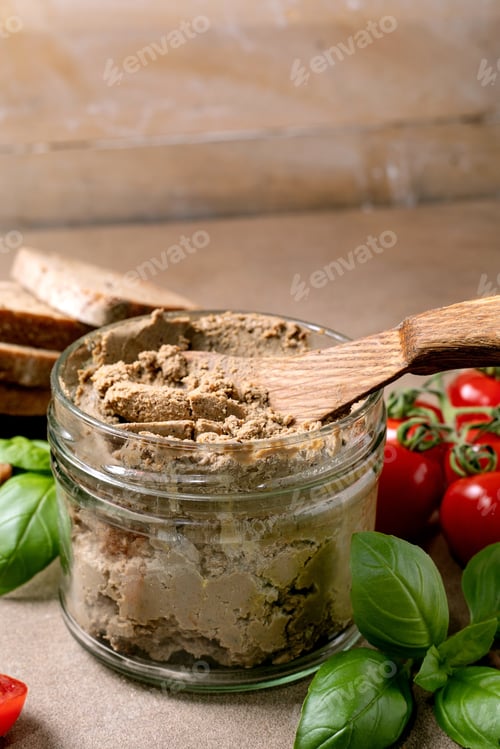Preview: Homemade Pate With Bread And Vegetables