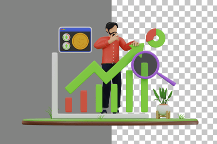 Preview: Business Growth Analysis 3D Illustration