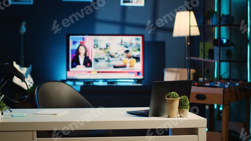 Preview: Work desk in empty home studio interior