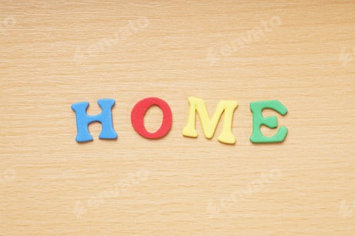 Preview: home in foam rubber letters