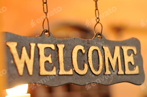 Preview: photo detail of a Welcome sign