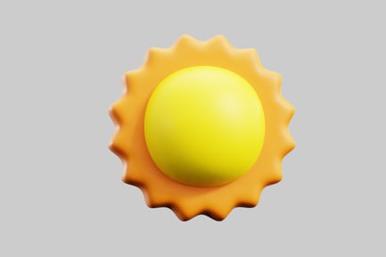 Preview: Stylized sun with orange starburst frame