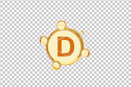 Preview: Glowing Golden Vitamin D Particle 3D Icon