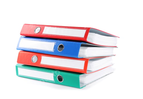 Preview: Many bright office folders isolated on white