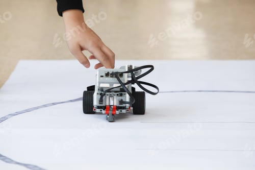 Preview: Handmade mini robot on exhibition.