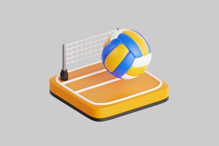 Preview: Volleyball game miniature court set