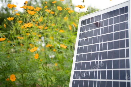 Preview: Solar Panel System near the house photovoltaic