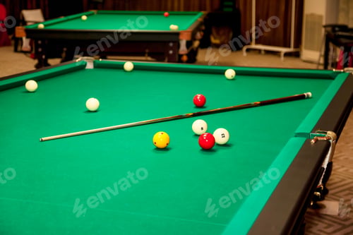 Preview: Background of russian billiard game table in club indoors