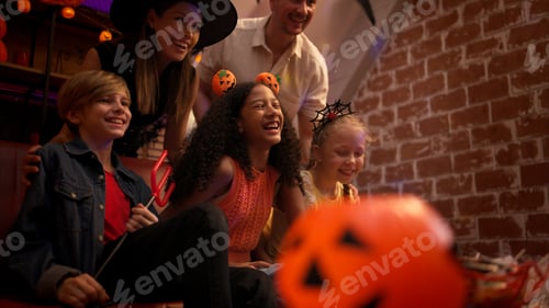 Preview: Parents and children are enjoying the halloween celebration party