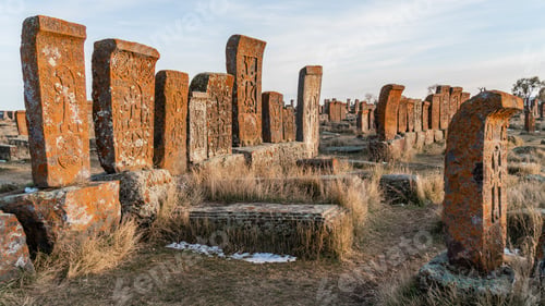 Preview: Tombstones called Khachkars on medieval Noratus cemetery