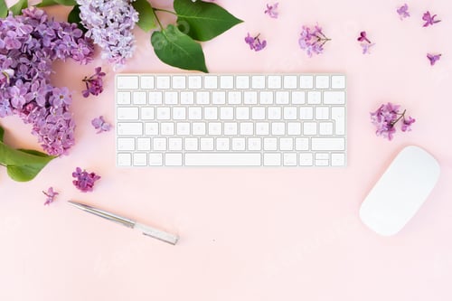Preview: Top view home office workspace