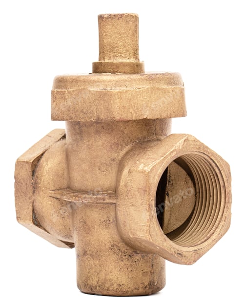 Preview: Water faucet, gas valve, isolated on white background