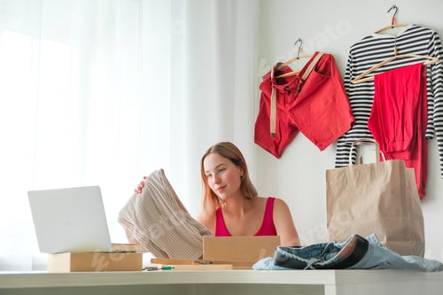 Preview: Second hand clothes, used wardrobe. Circular fashion, fast fashion, eco-friendly sustainable shoppin