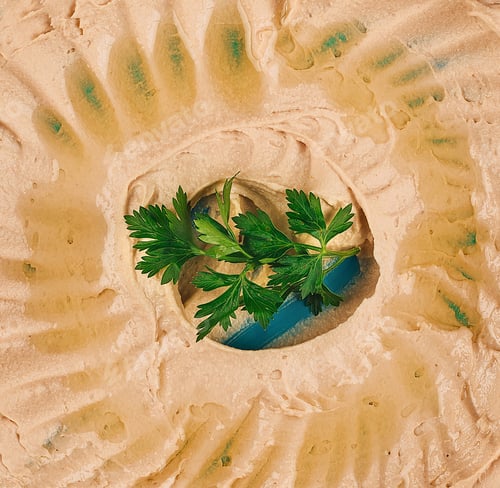 Preview: Close-up of traditional hummus, a delicious middle-eastern chickpea dip