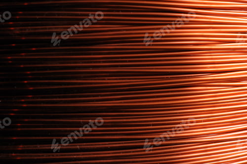 Preview: Close-up of a coil of red copper wire