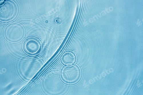 Preview: Abstract background with blue water texture with ripples, circles, drops