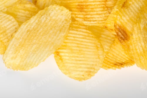 Preview: Crispy Potato Chips. Fast Food. Potatoes. Fatty Unhealthy Foods. Corrugated Chips