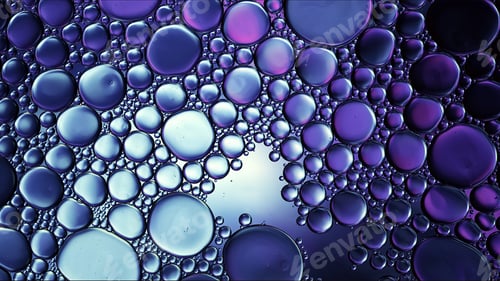 Preview: Abstract Colorful Food Oil Drops Bubbles and spheres Flowing on Water Surface