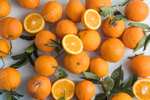Preview: Healthy fruits, orange fruits background. Slices of citrus fruits - oranges.