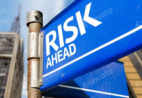 Preview: Risk Ahead Blue Road Sign