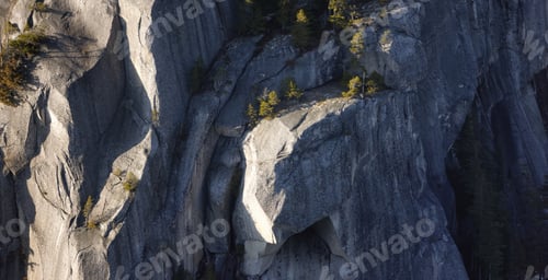 Preview: Rocky cliffs on Chief Mountain in Squamish, BC, Canada. Nature Background