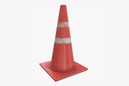 Preview: Orange Road Cone with Reflective Stripes