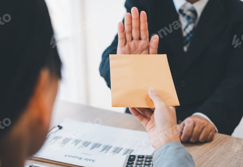 Preview: Dollar bills are not accepted as bribes by businesspeople.