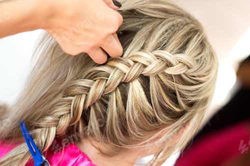Preview: Child with Decorative Braid Hairstyle, Close Up