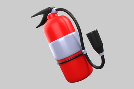 Preview: Cartoon fire extinguisher ready for action