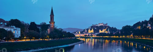 Preview: Salzburg city evening panorama