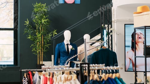 Preview: Empty shopping centre with clothes