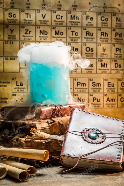 Preview: Dynamic blue chemical reaction in school laboratory