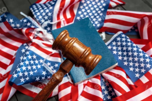 Preview: Gavel and USA flag