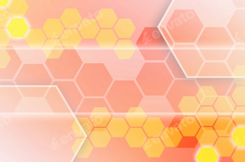 Preview: Abstract technological background consisting of a set of hexagons and other geometric shapes in