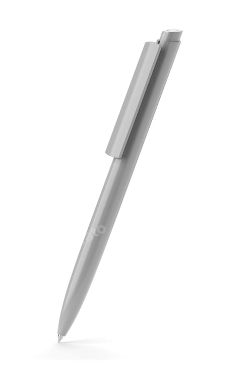 Preview: Gray ballpoint pen isolated. 3D rendering illustration.