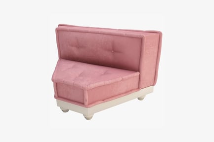 Preview: Tufted pink sofa with integrated storage