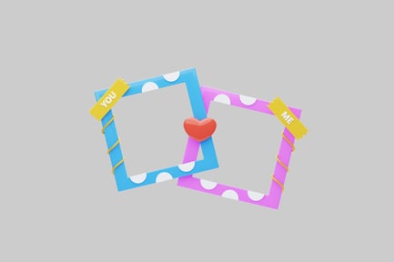 Preview: Intertwined photo frames with heart