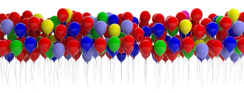 Preview: Colorful balloons on white background. 3d illustration