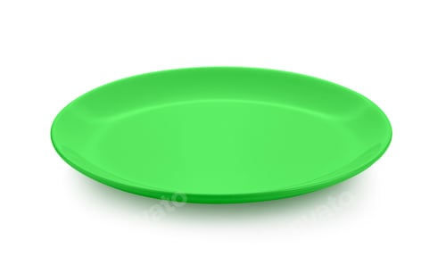 Preview: ceramic green plate isolated on white