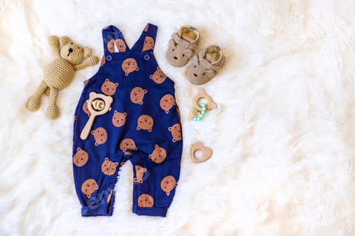 Preview: Clothing for young and newborns. Selective focus.