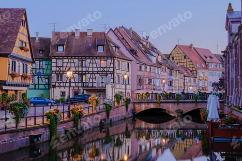 Preview: Beautiful view of colorful romantic city Colmar, France, Alsace