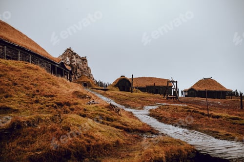 Preview: Village on grassy slope