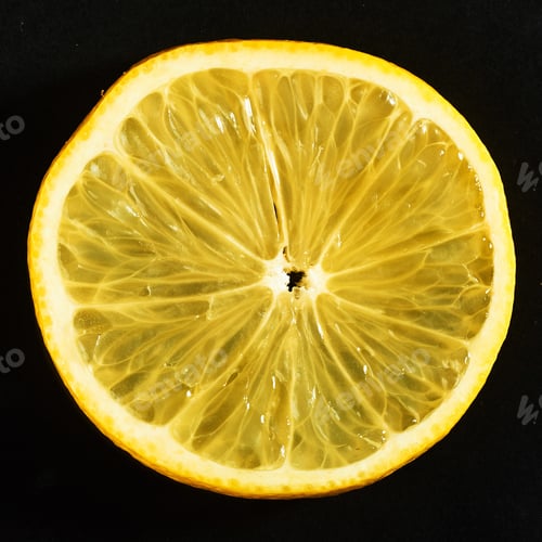 Preview: Fresh juicy slices of lemon on a black background